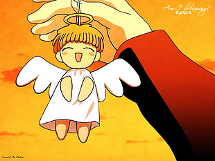 anime white angel keychain HD wallpaper